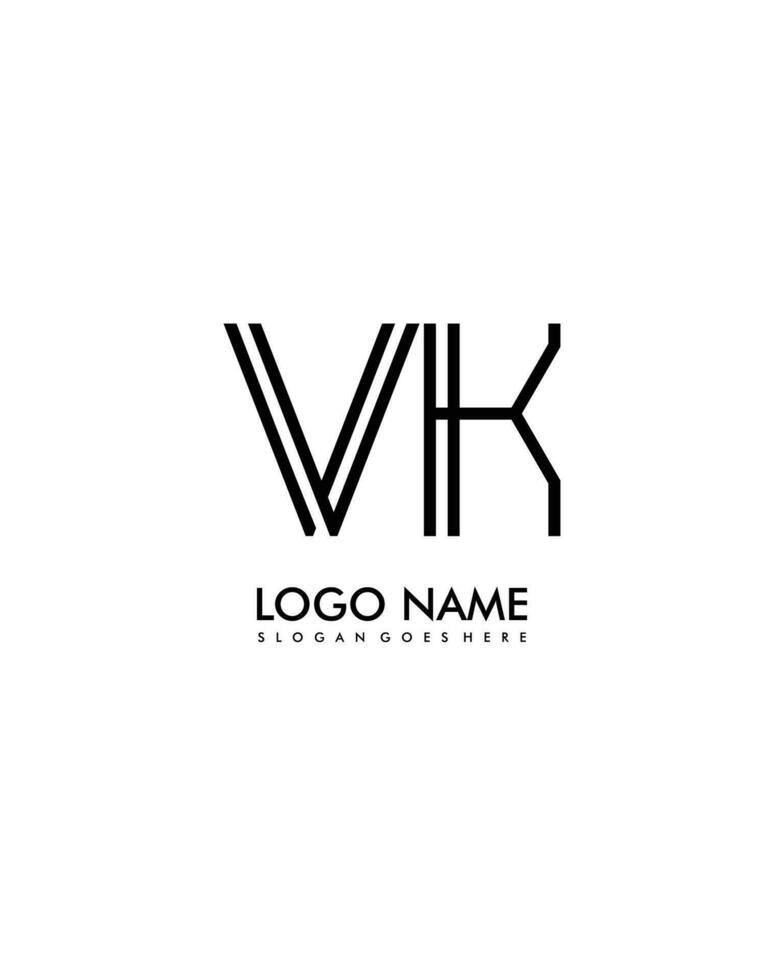 vk initiale minimaliste moderne abstrait logo vecteur