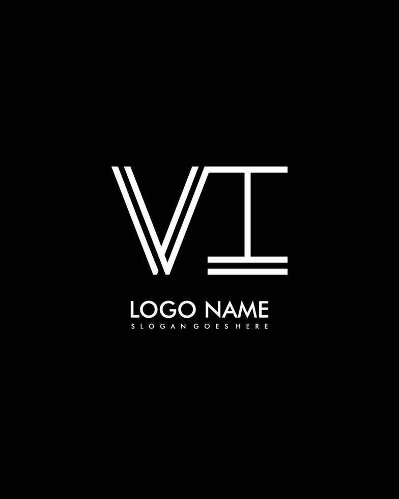 vi initiale minimaliste moderne abstrait logo vecteur