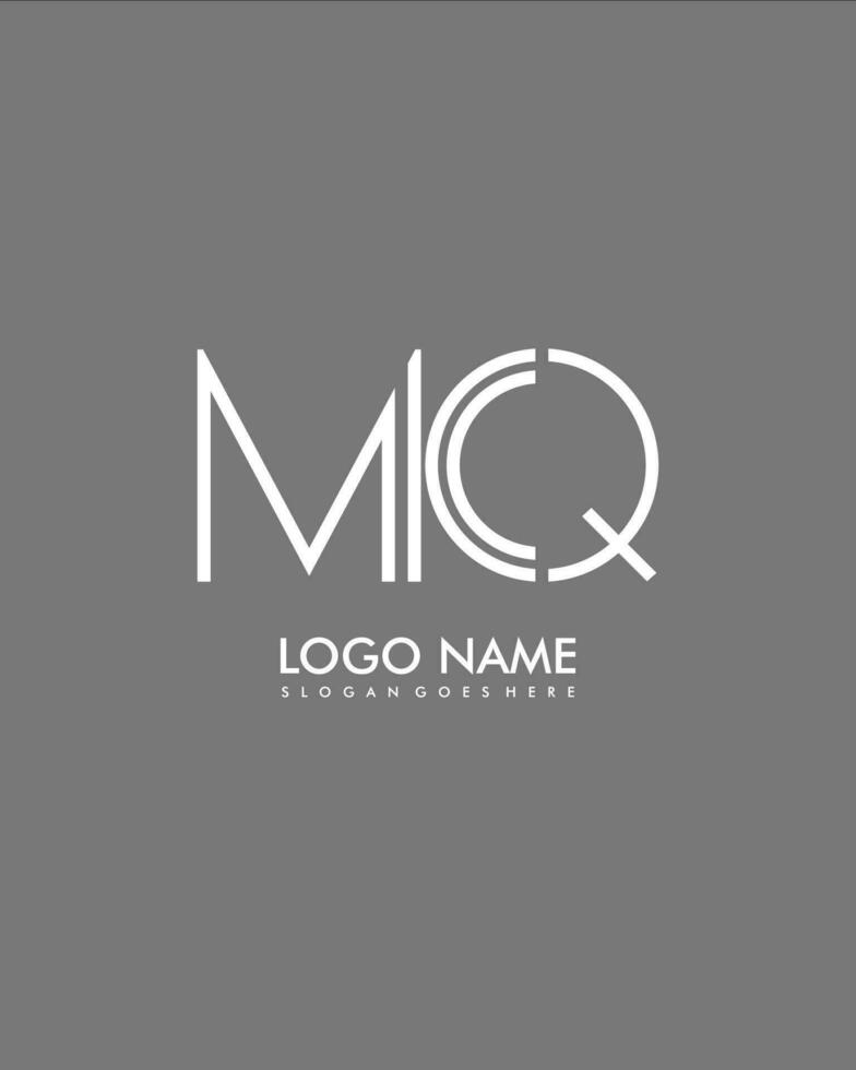 mq initiale minimaliste moderne abstrait logo vecteur