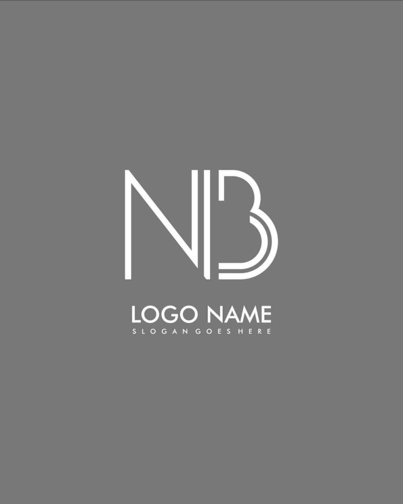 nb initiale minimaliste moderne abstrait logo vecteur