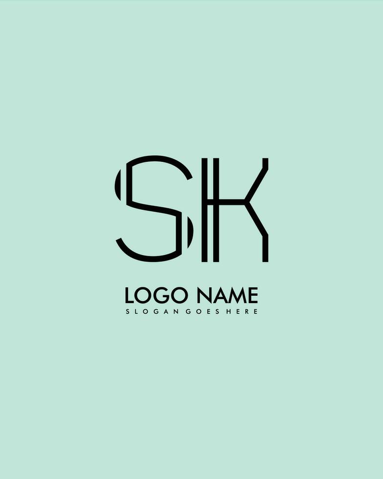 sk initiale minimaliste moderne abstrait logo vecteur