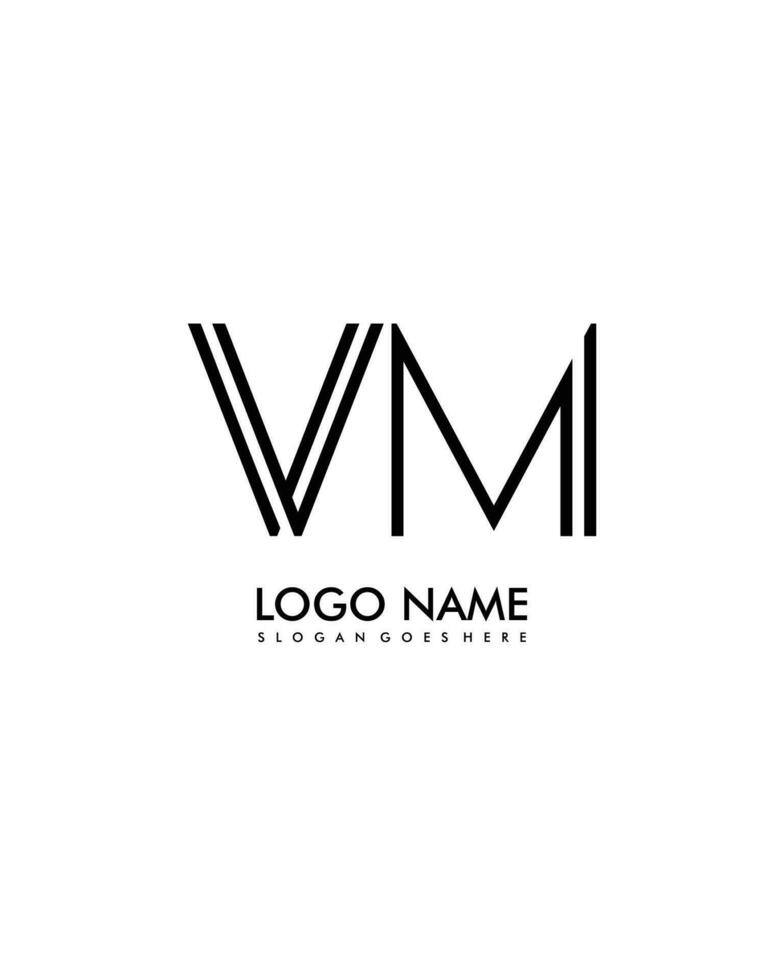 vm initiale minimaliste moderne abstrait logo vecteur