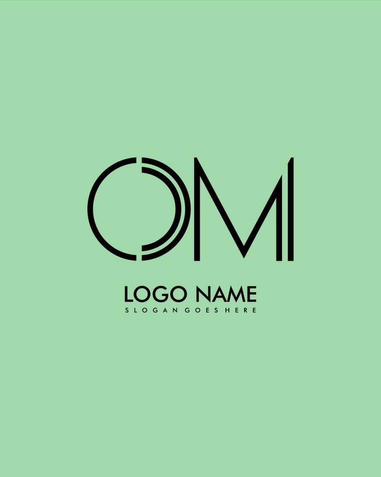 om initiale minimaliste moderne abstrait logo vecteur