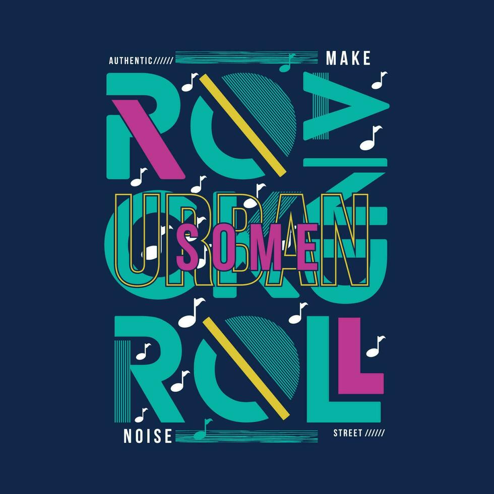 Roche et rouleau Jeune la musique culture, graphique typographie, vecteur t chemise conception, illustration, bien pour décontractée actif