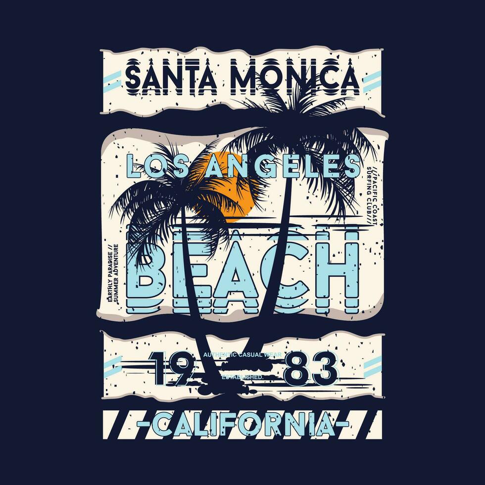 Père Noël Monica le surf cavalier, longue plage, vecteur t chemise imprimer, typographie graphique conception, et autre utilisation