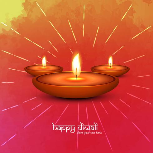 Fond clair moderne beau coloré Diwali vecteur