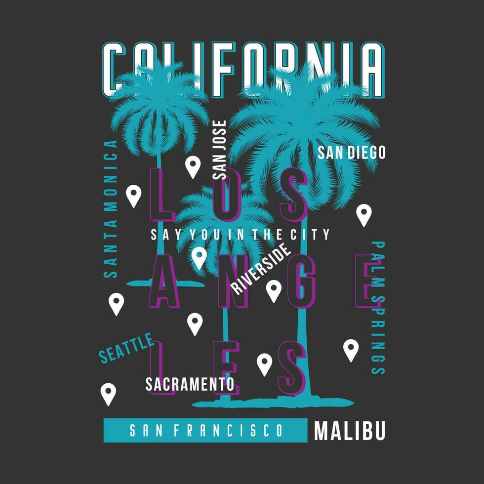 Californie graphique, typographie vecteur, plage thème illustration, bien pour impression t chemise et autre utilisation vecteur