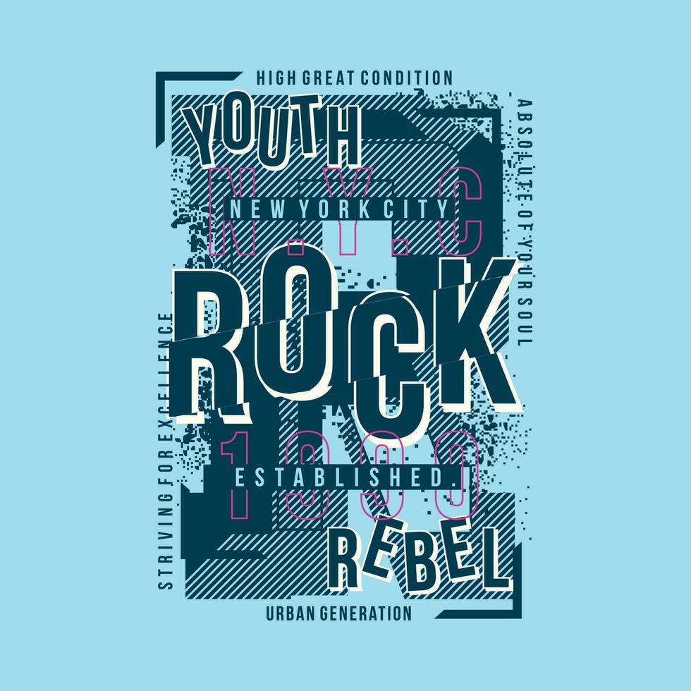 jeunesse Roche rebelle graphique, typographie t chemise, vecteur conception illustration, bien pour décontractée style