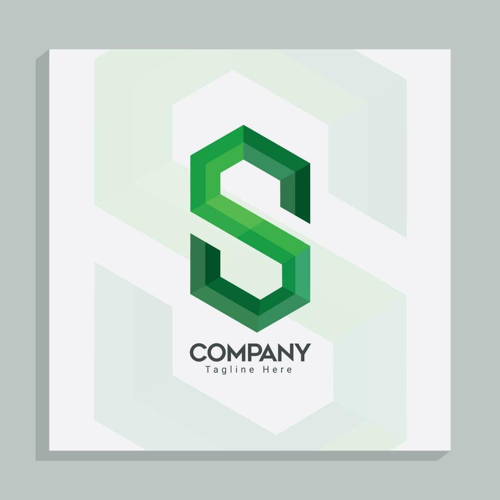 affaires lettre s logo conception avec 3d style et blanc Contexte. gratuit concept avec maquette conception. vecteur