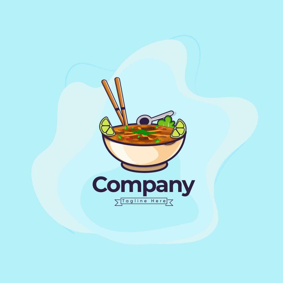 ramen nourriture mot signe logo, et icône conception modèle éléments avec cuillère et baguettes vecteur Couleur emblème. illustration avec prime vecteur conception.