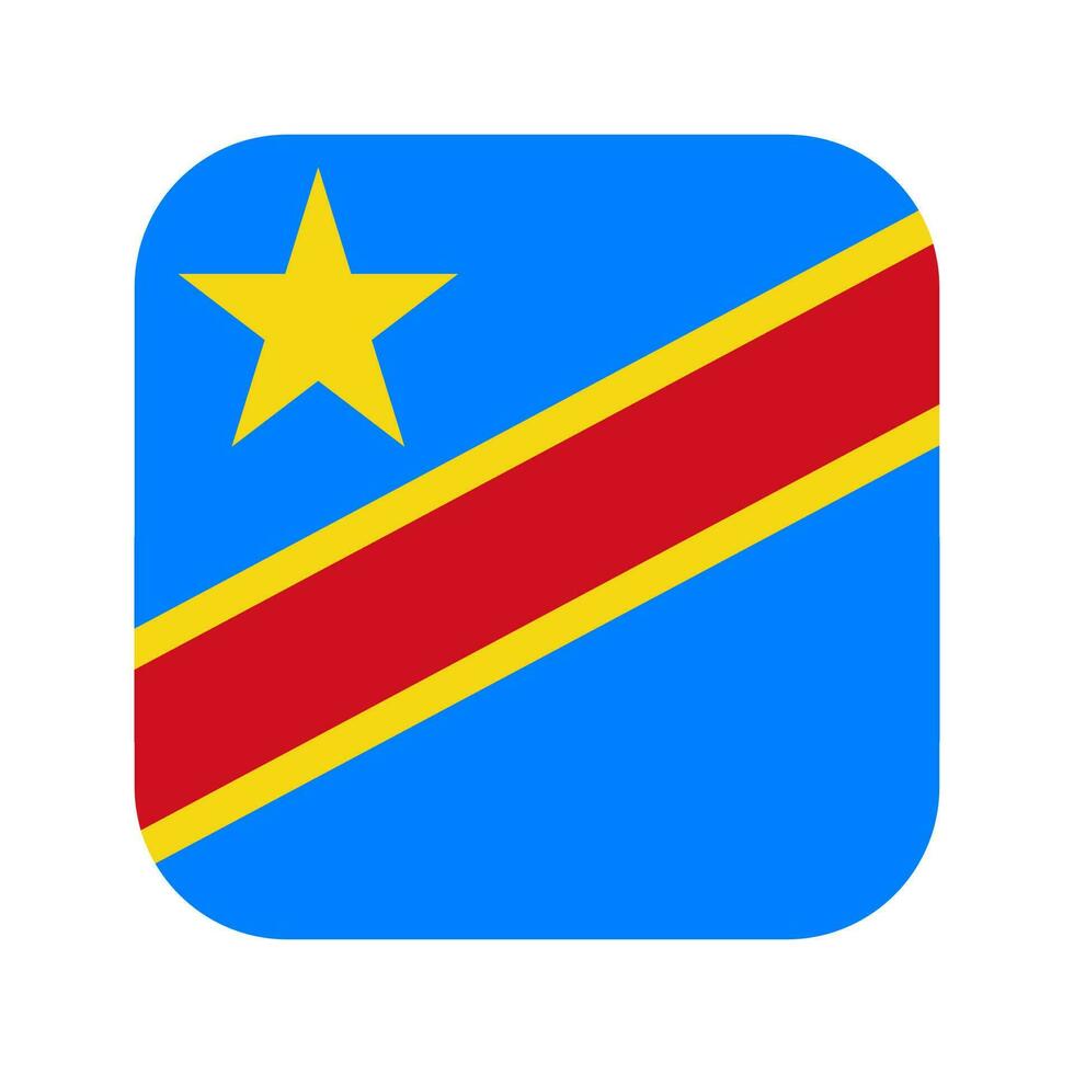 république démocratique du congo drapeau illustration simple pour le jour de l'indépendance ou les élections vecteur