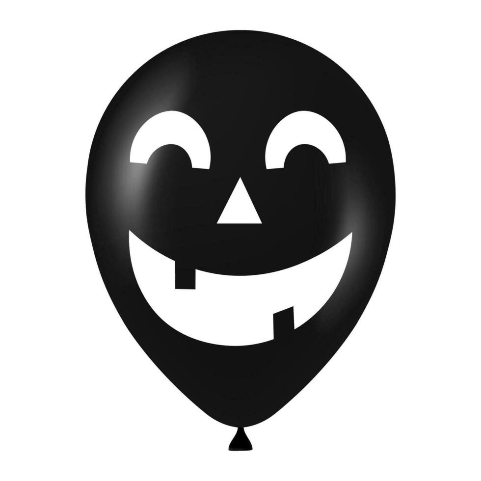 Halloween noir ballon illustration avec effrayant et marrant visage vecteur