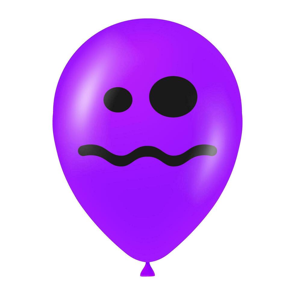 Halloween violet ballon illustration avec effrayant et marrant visage vecteur