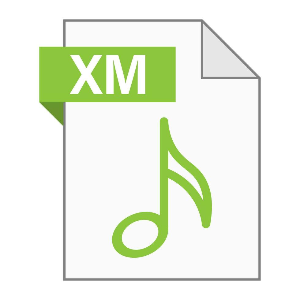design plat moderne de l'icône de fichier xm pour le web vecteur