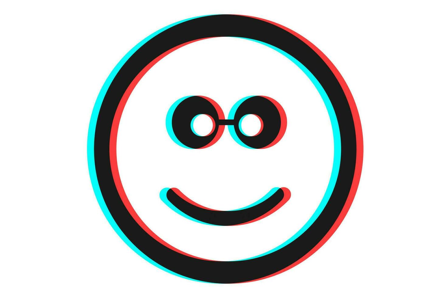 sourire icône vecteur illustration dans bleu rouge et blanc couleurs