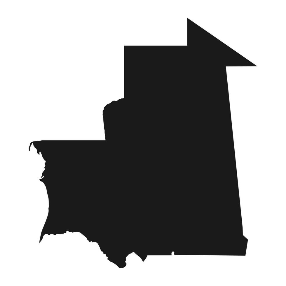 Carte de la Mauritanie très détaillée avec des frontières isolées sur fond vecteur