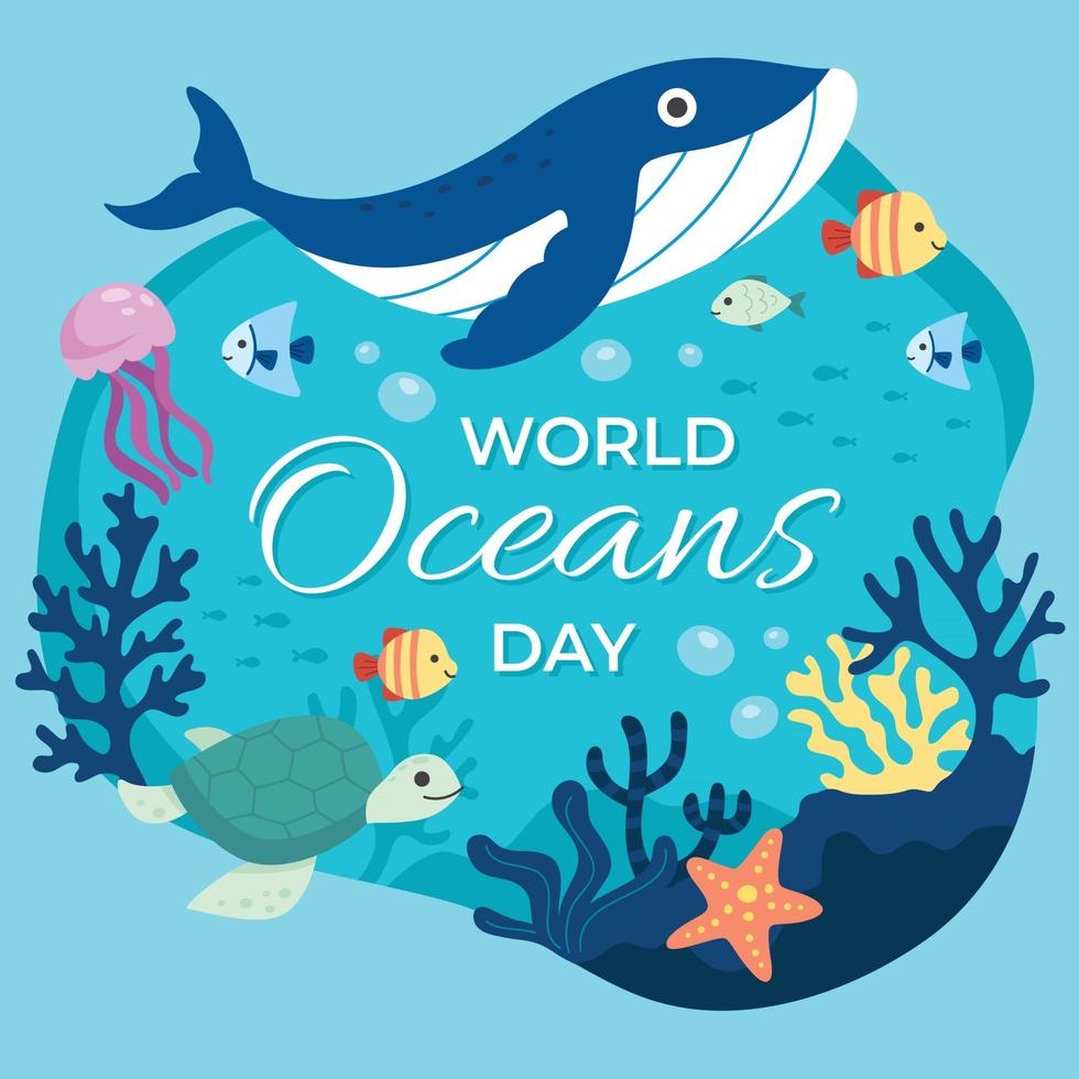 campagne de la journée mondiale des océans vecteur