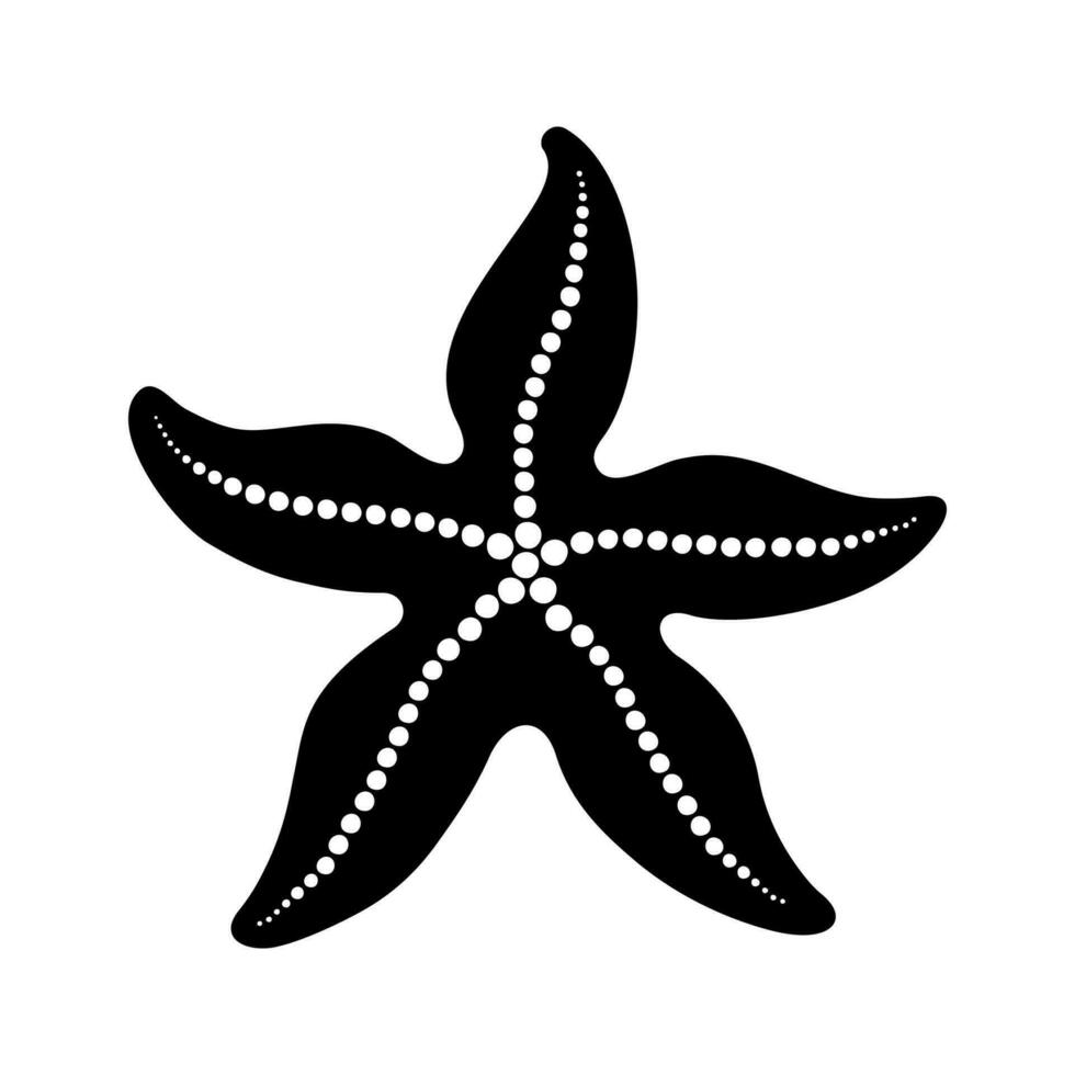 étoile de mer sous-marin dans mer. main tiré esquisser de océan animal. vecteur noir et blanc illustration de Marin créature. isolé clipart sur blanc Contexte.