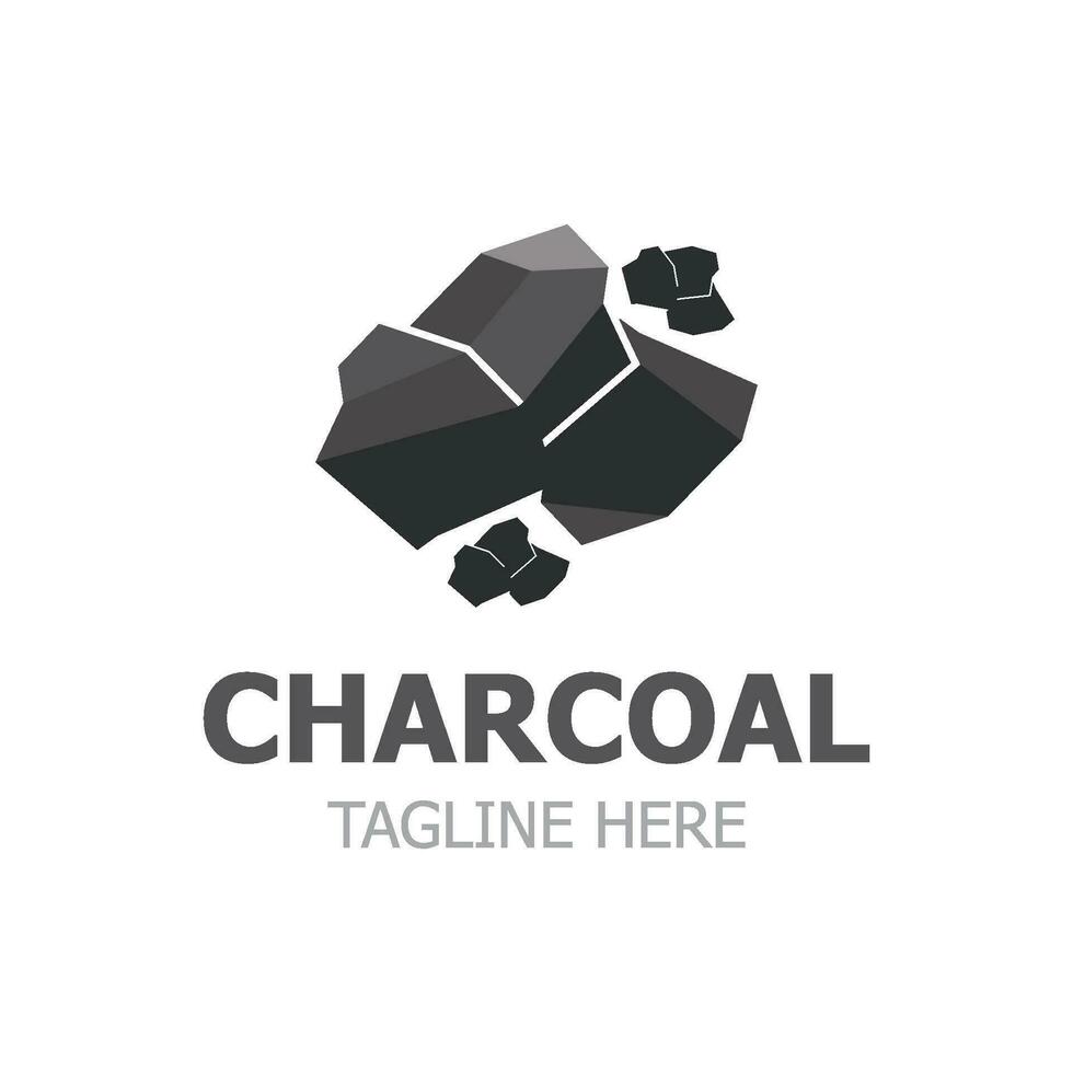 charbon bois brûlant plat pile vecteur illustration isolé sur blanc Contexte Ressources de la nature icône pour industriel conception