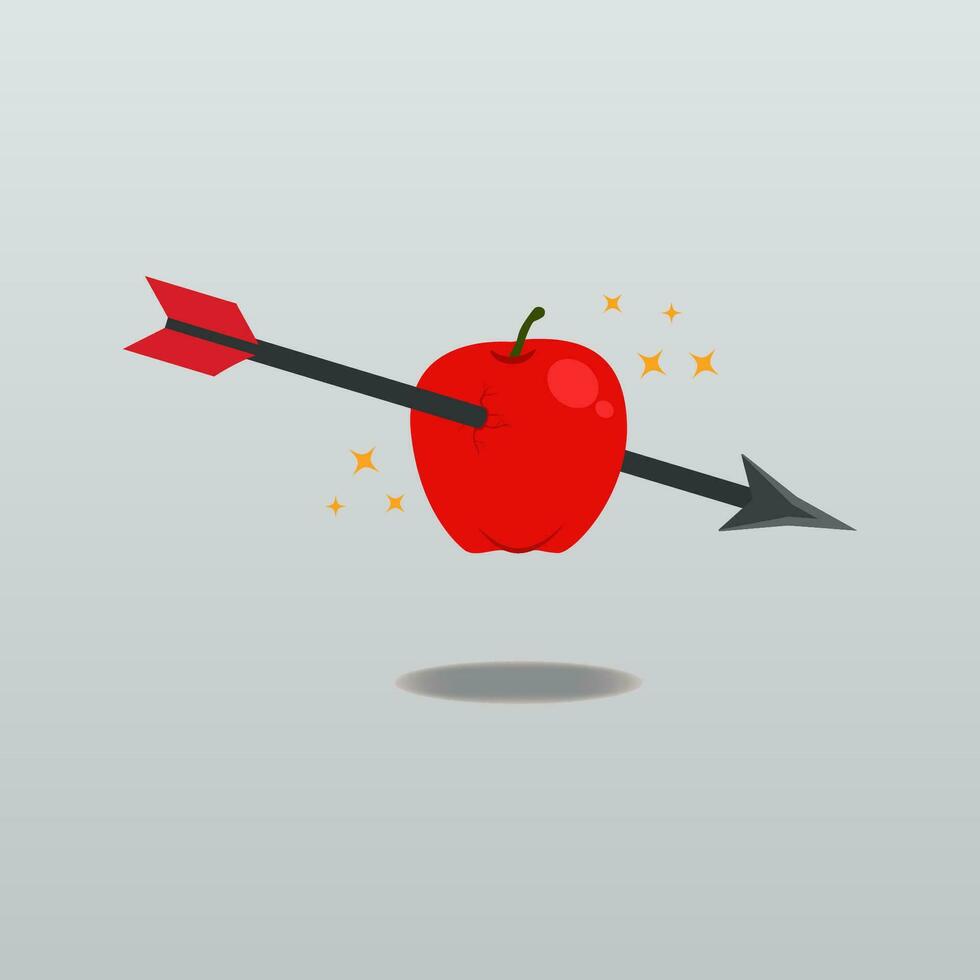 La Flèche avec Pomme conception vecteur illustration