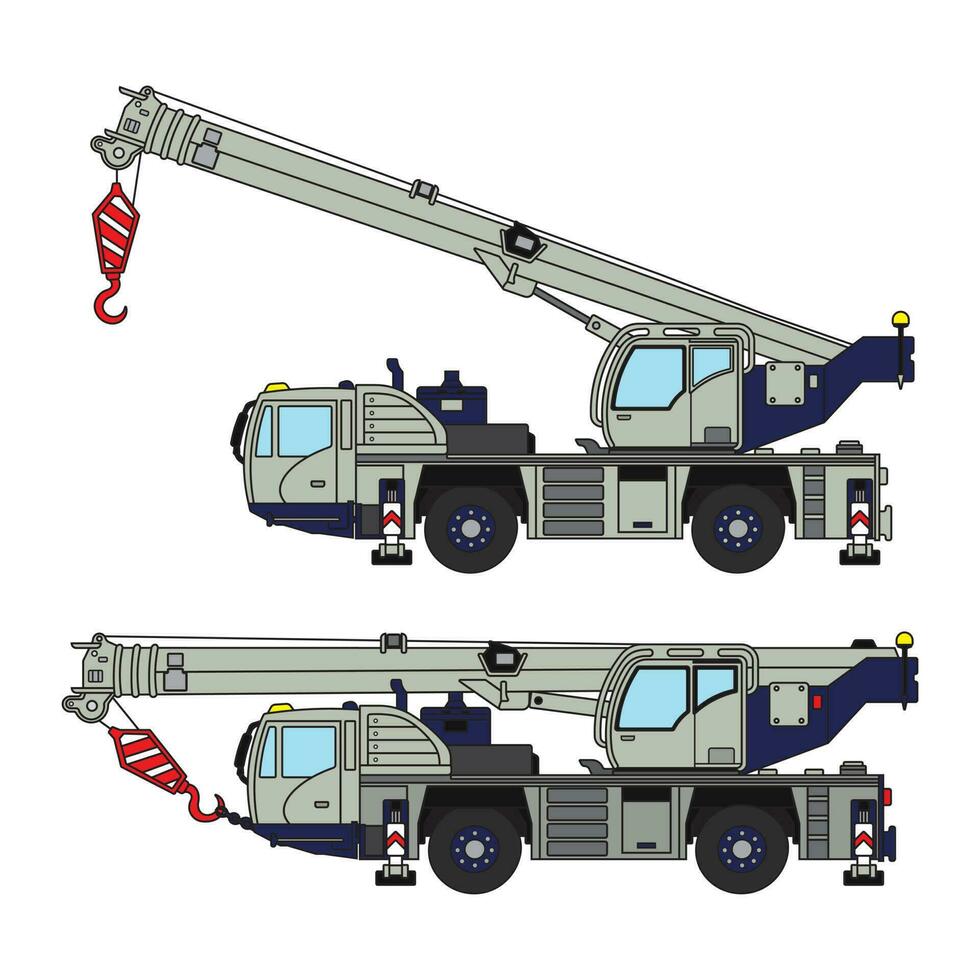 vecteur illustration Couleur les enfants construction un camion monté grue construction machine clipart