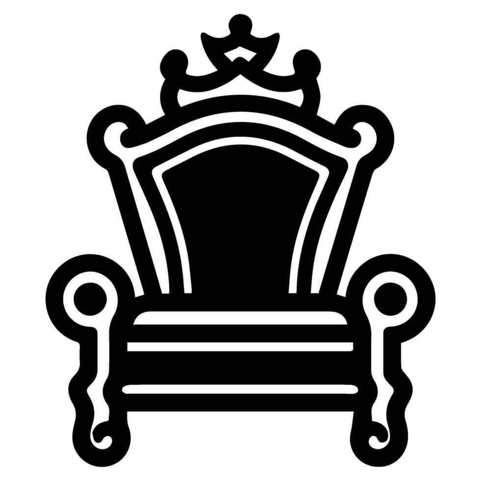 trône icône vecteur glyphe Royal style meubles