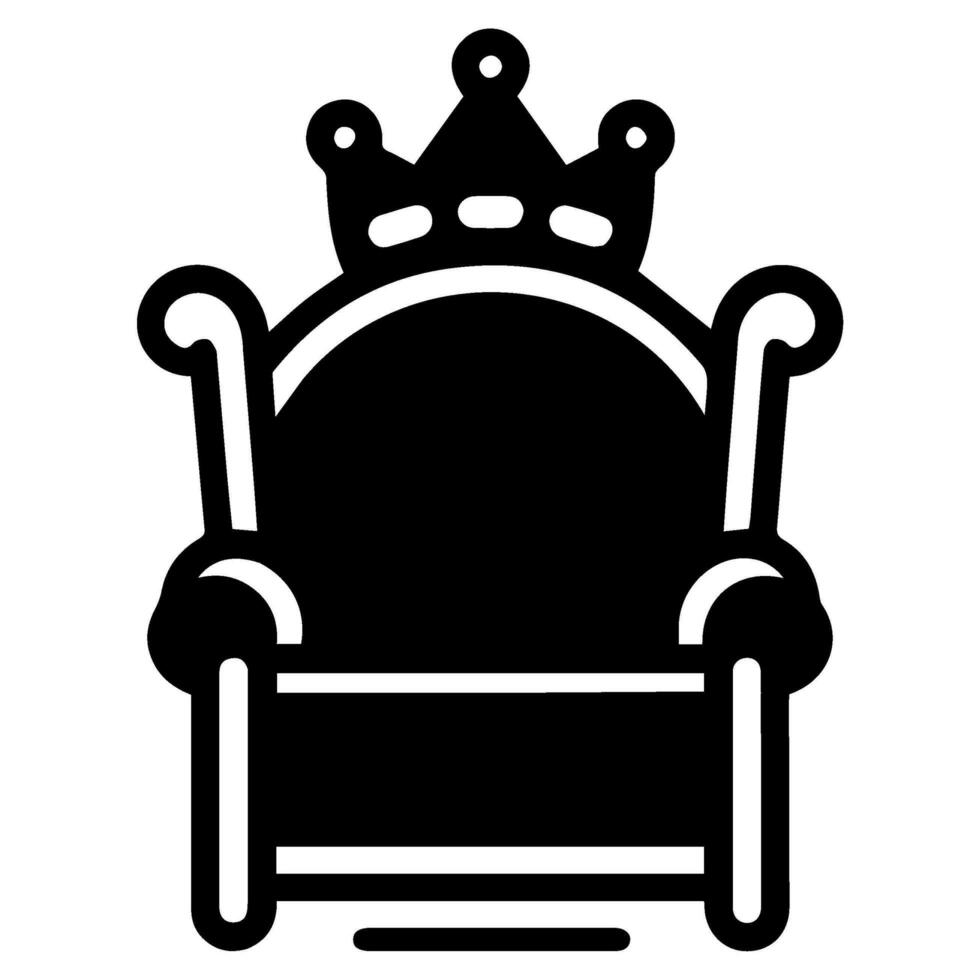 trône icône vecteur glyphe Royal style meubles