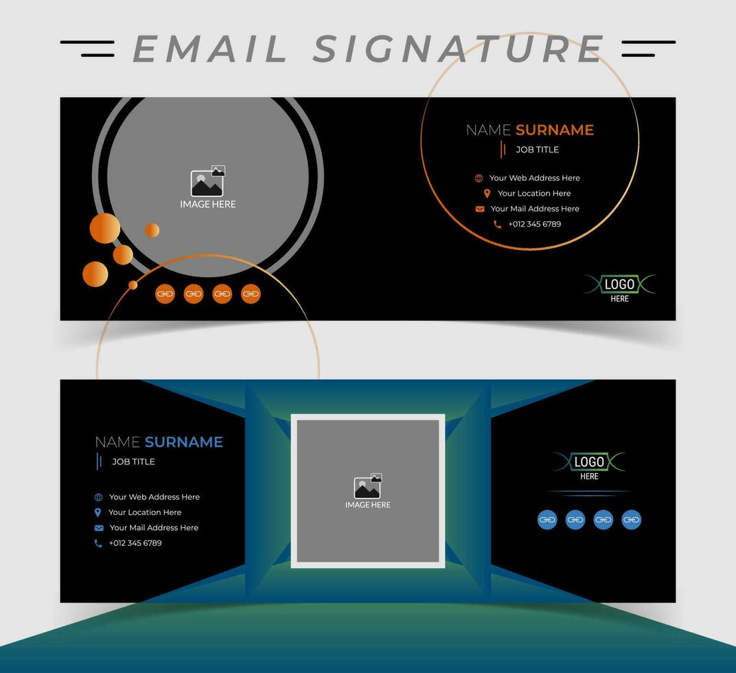 conception de modèle de signature de courrier électronique d'entreprise. vecteur