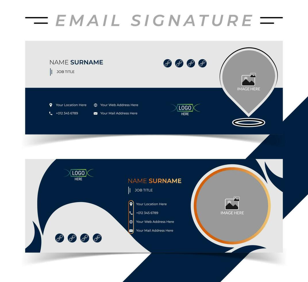 conception de modèle de signature de courrier électronique d'entreprise. vecteur