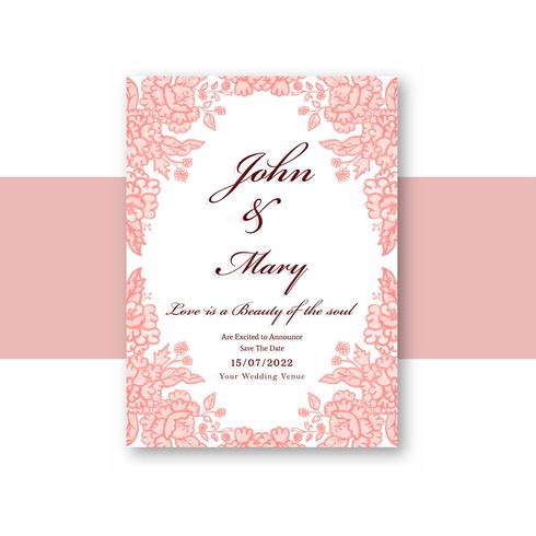 Vecteur de design floral modèle carte mariage invitation