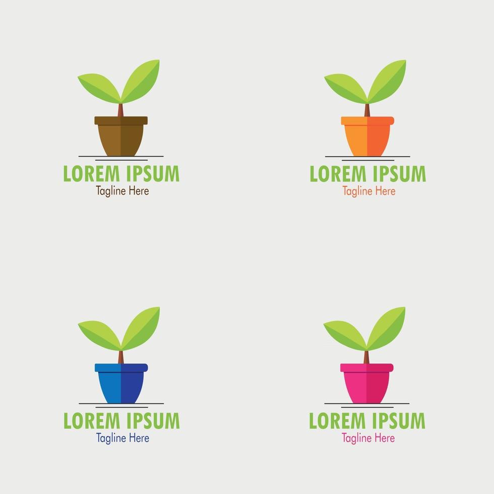 modèle de logos de plantes vecteur