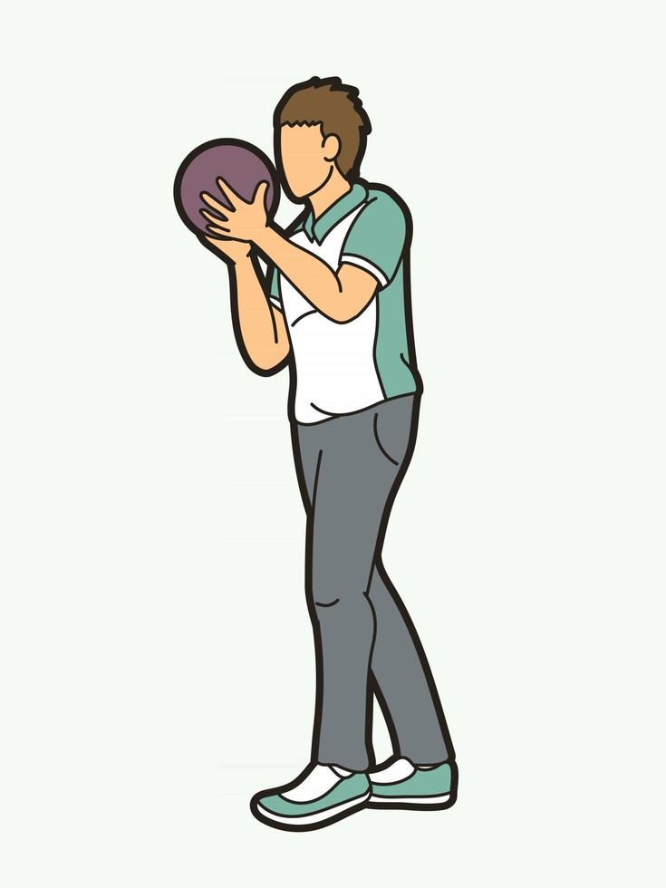 bowling bowling sport joueur masculin vecteur