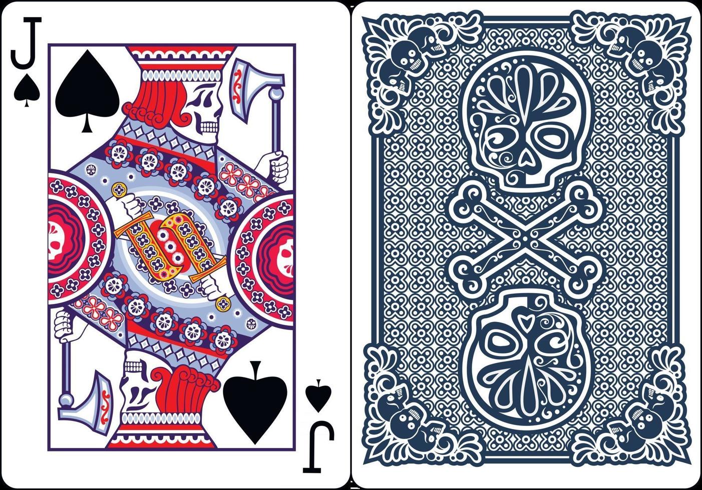 cartes à jouer exclusives au poker squelette vecteur