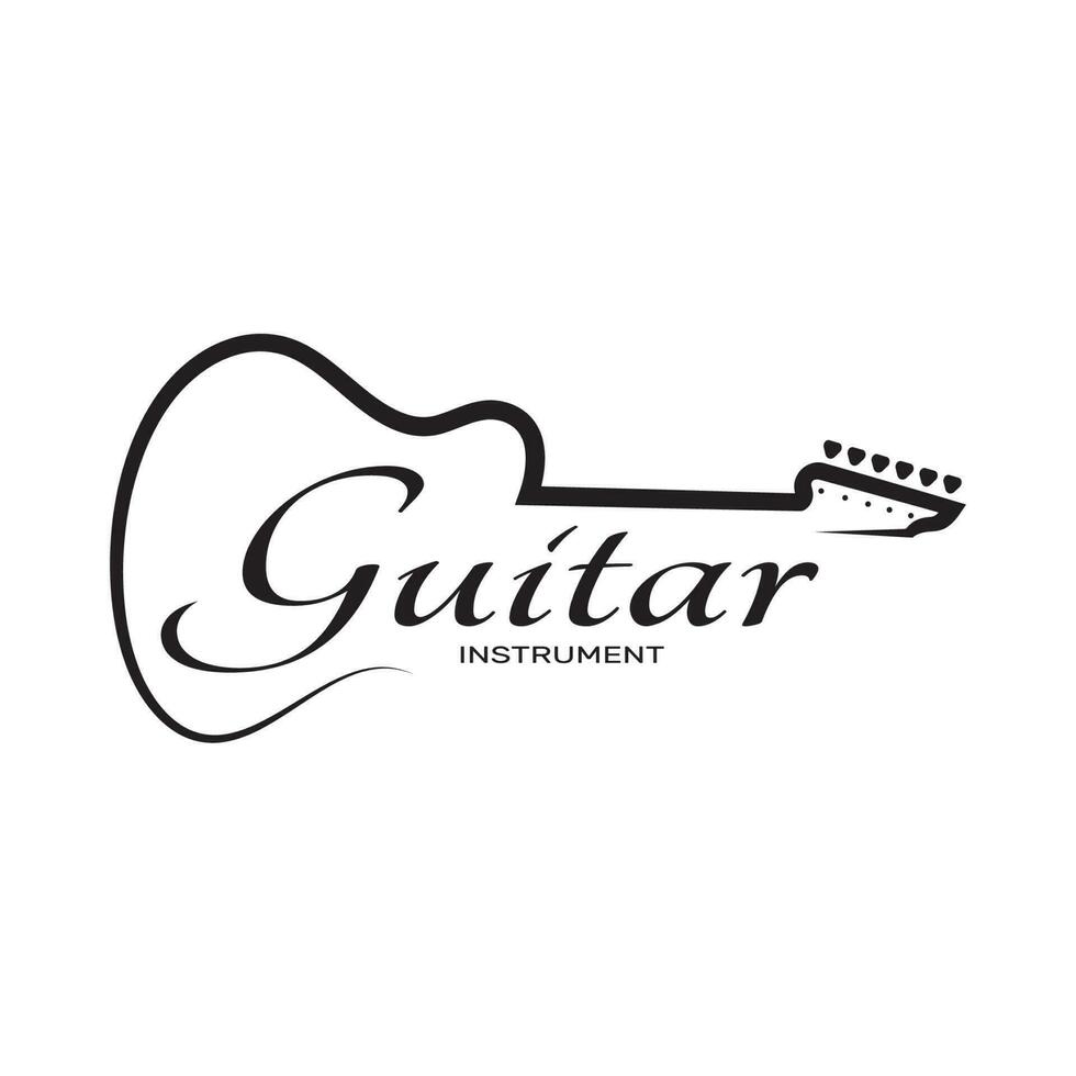 Facile musical guitare instrument logo, pour guitare boutique, la musique instrument magasin, orchestre, guitare cours, applications, Jeux, la musique studio, vecteur