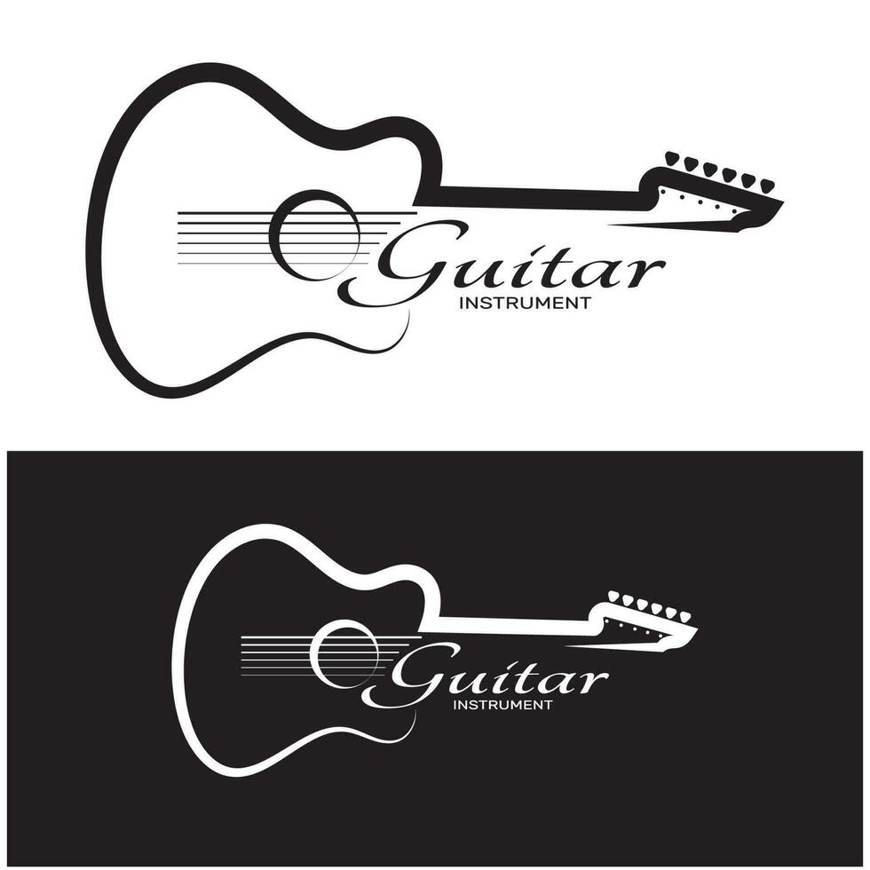 Facile musical guitare instrument logo, pour guitare boutique, la musique instrument magasin, orchestre, guitare cours, applications, Jeux, la musique studio, vecteur