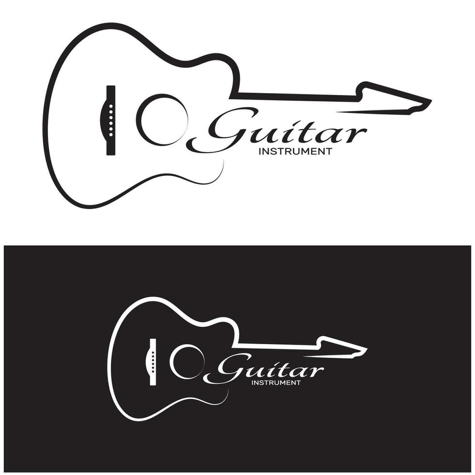 Facile musical guitare instrument logo, pour guitare boutique, la musique instrument magasin, orchestre, guitare cours, applications, Jeux, la musique studio, vecteur