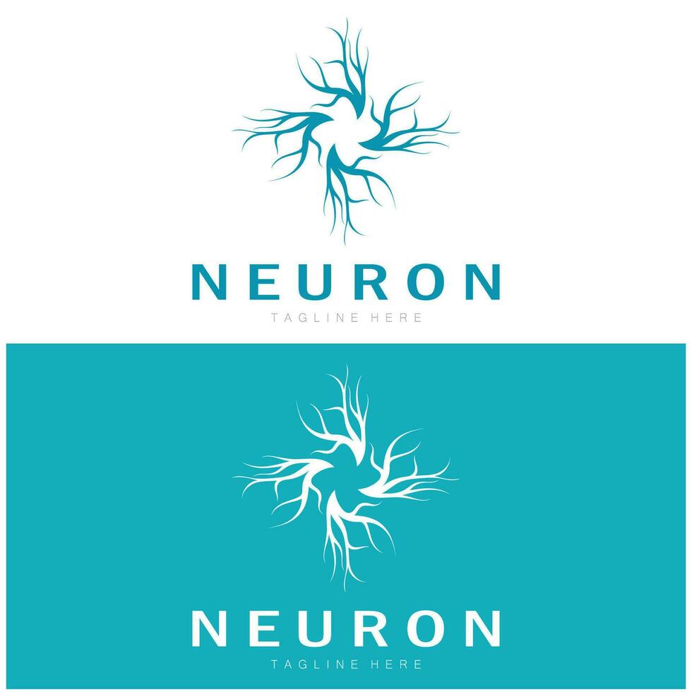 neurone, algue ou nerf cellule logo conceptionmolécule logo illustration modèle icône avec vecteur concept