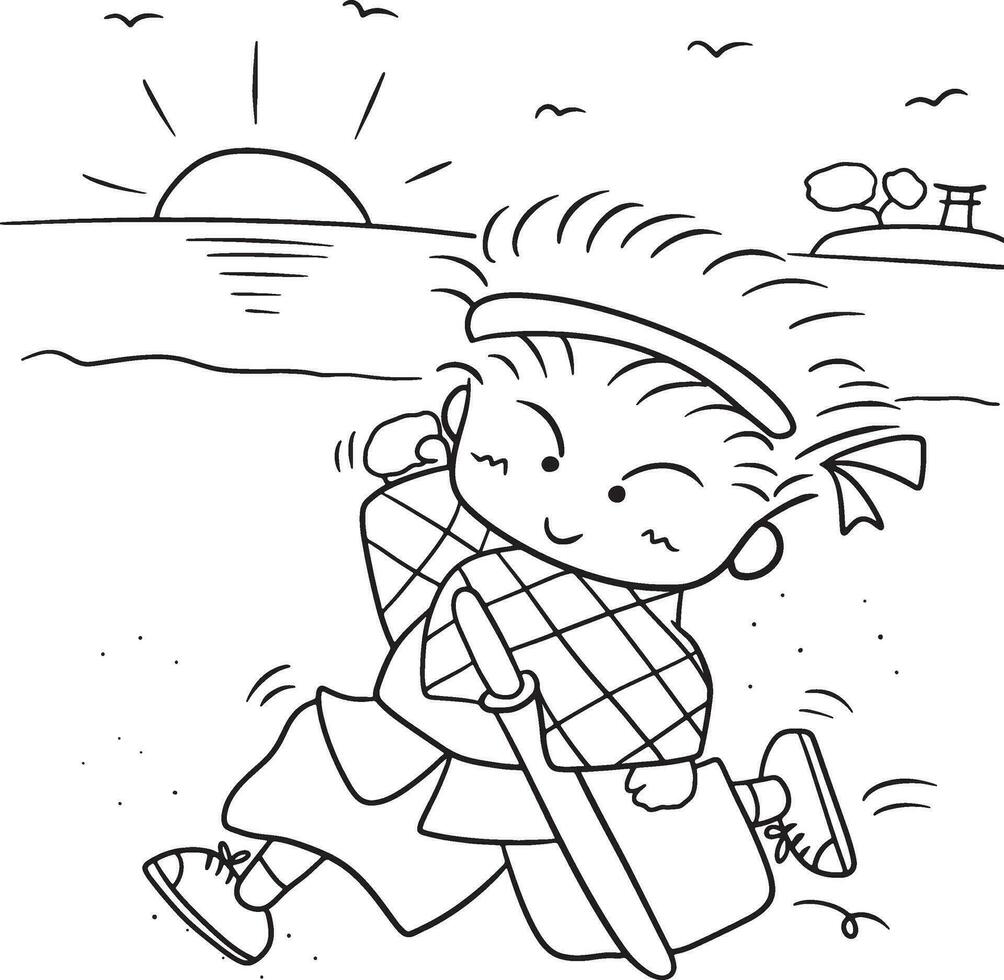 dessin animé griffonnage kawaii anime coloration page mignonne illustration dessin agrafe art personnage chibi manga bande dessinée vecteur