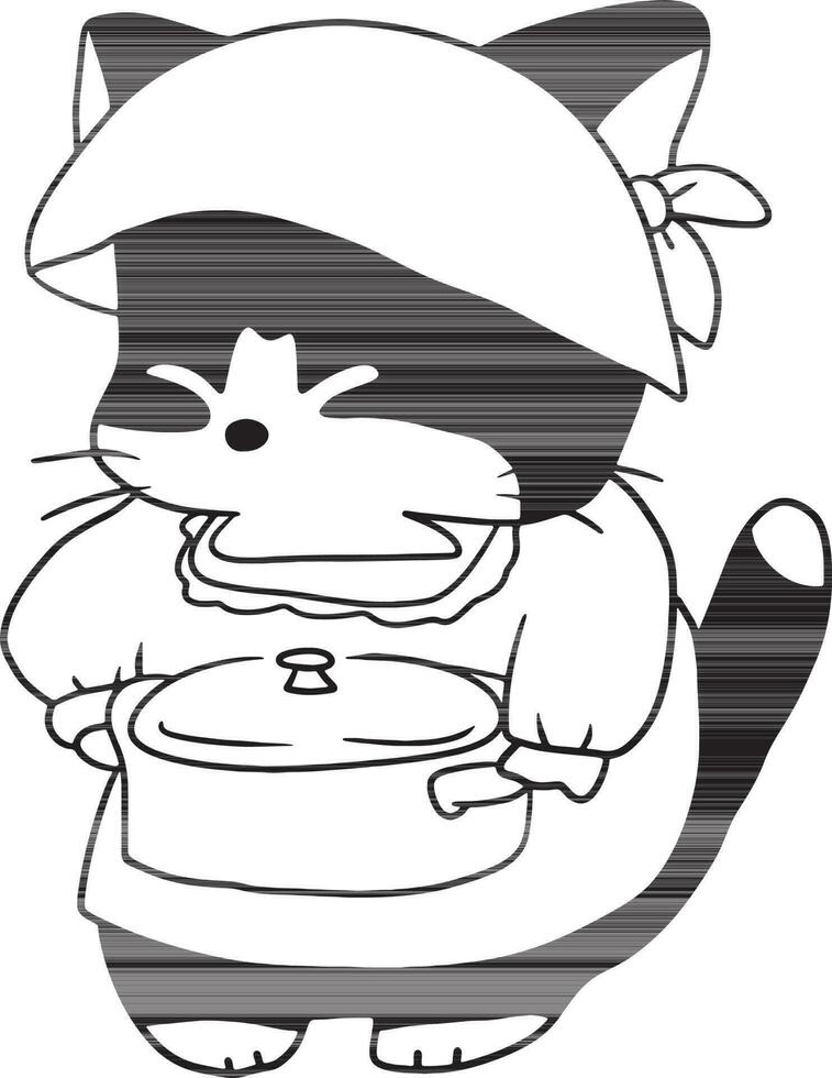 chat dessin animé griffonnage kawaii anime coloration page mignonne illustration dessin agrafe art personnage chibi manga bande dessinée vecteur