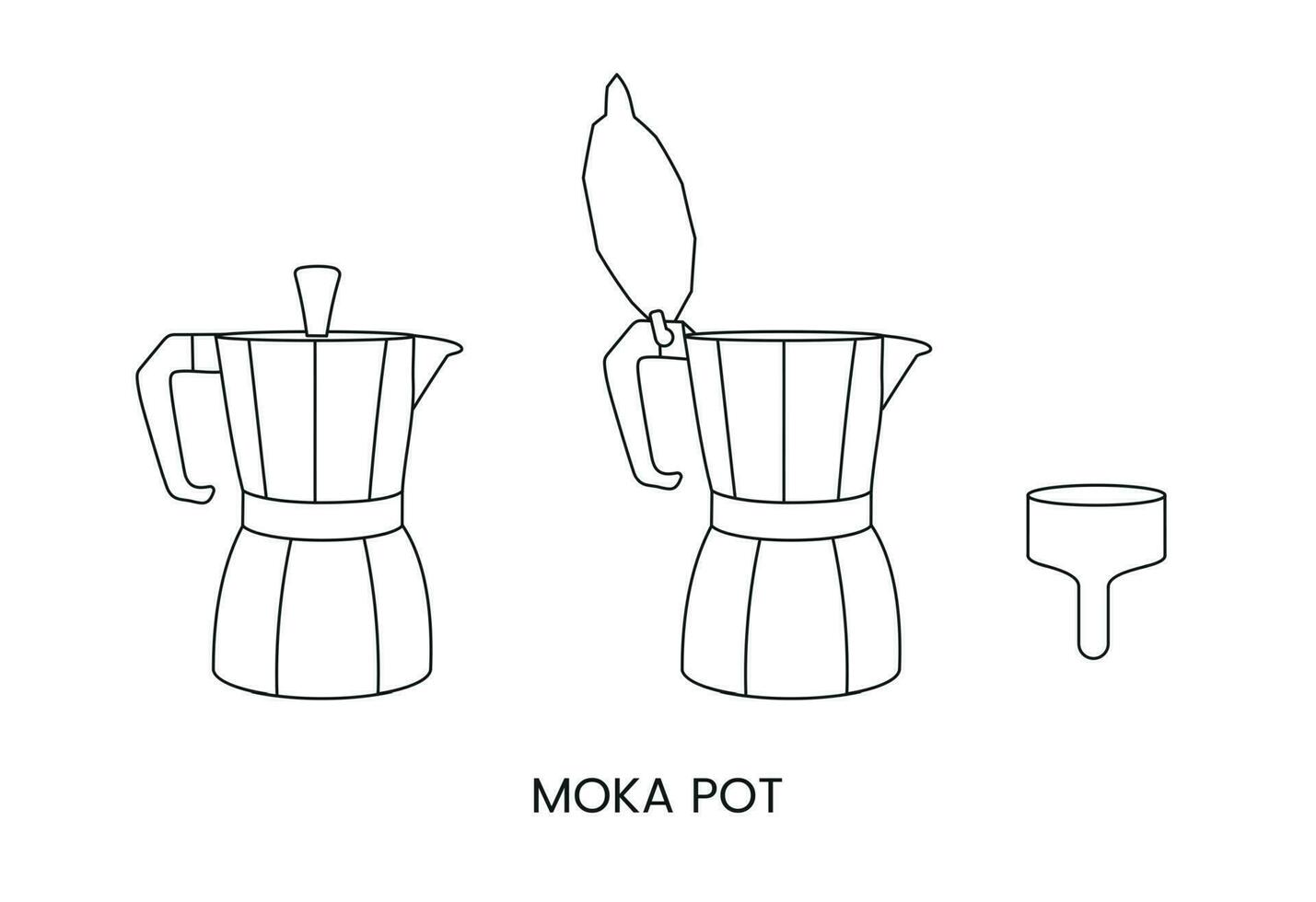 moka pot pour brassage café, linéaire vecteur Icônes