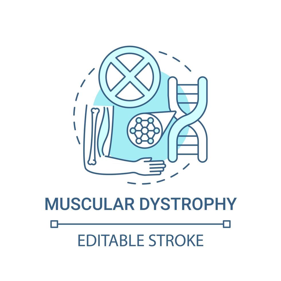 icône de concept bleu dystrophie musculaire vecteur
