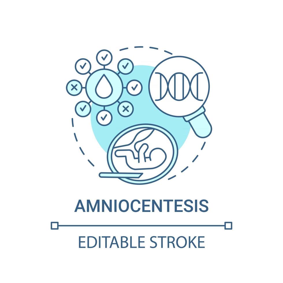 icône de concept bleu amniocentèse vecteur