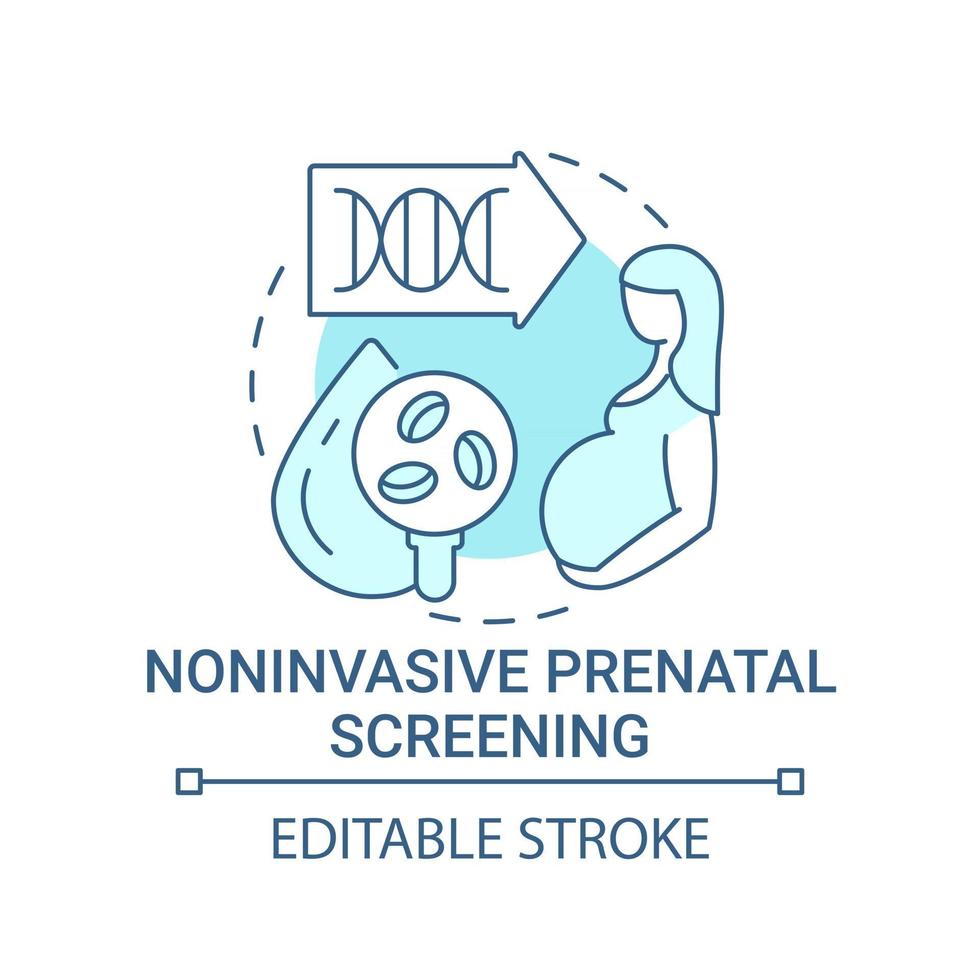 icône de concept bleu de dépistage prénatal non invasif vecteur