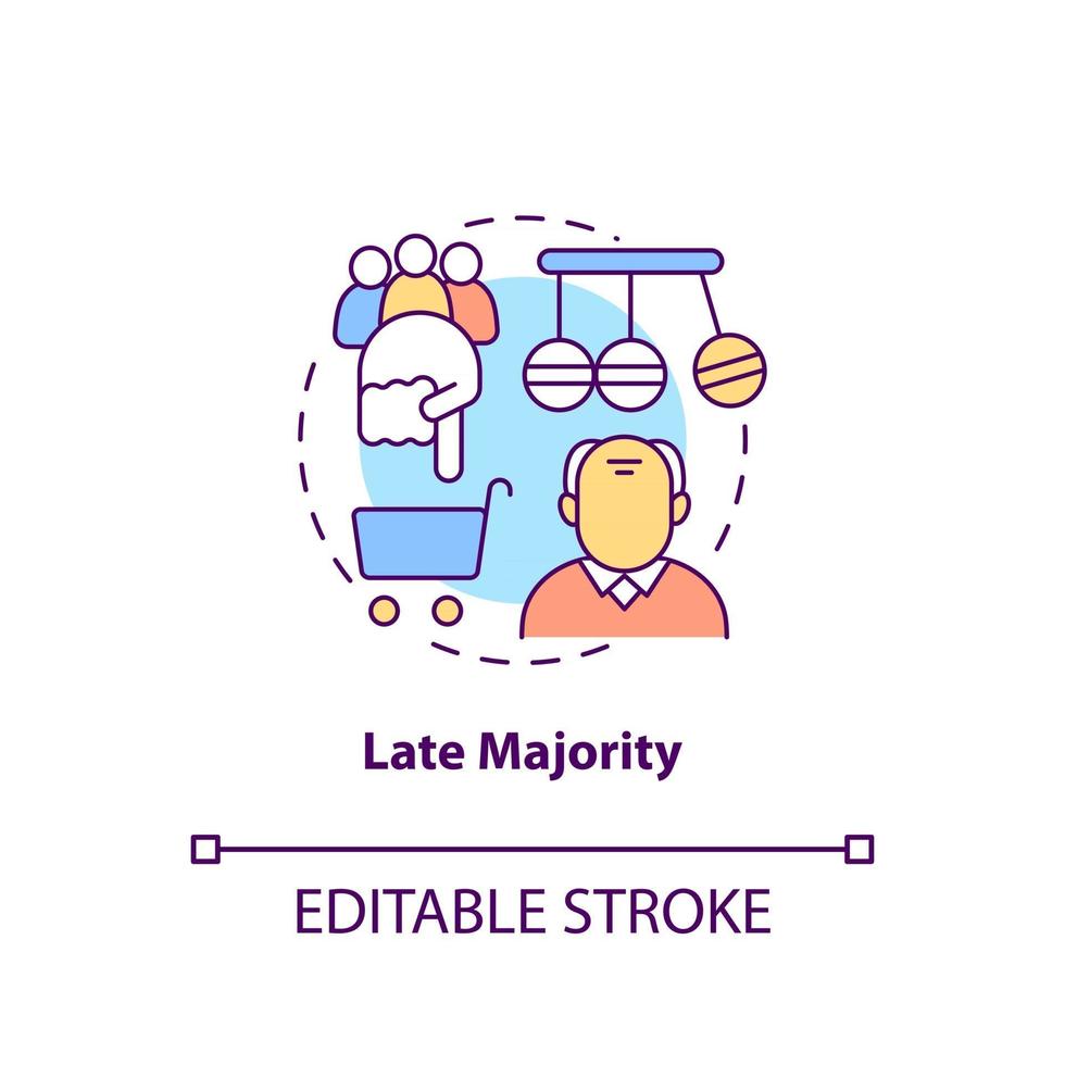 icône de concept de majorité tardive vecteur