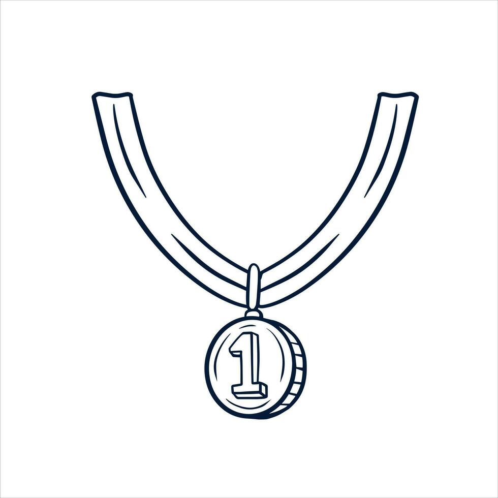 or médaille pour premier lieu. récompense et la victoire dans des sports. gagnant de concours. vecteur