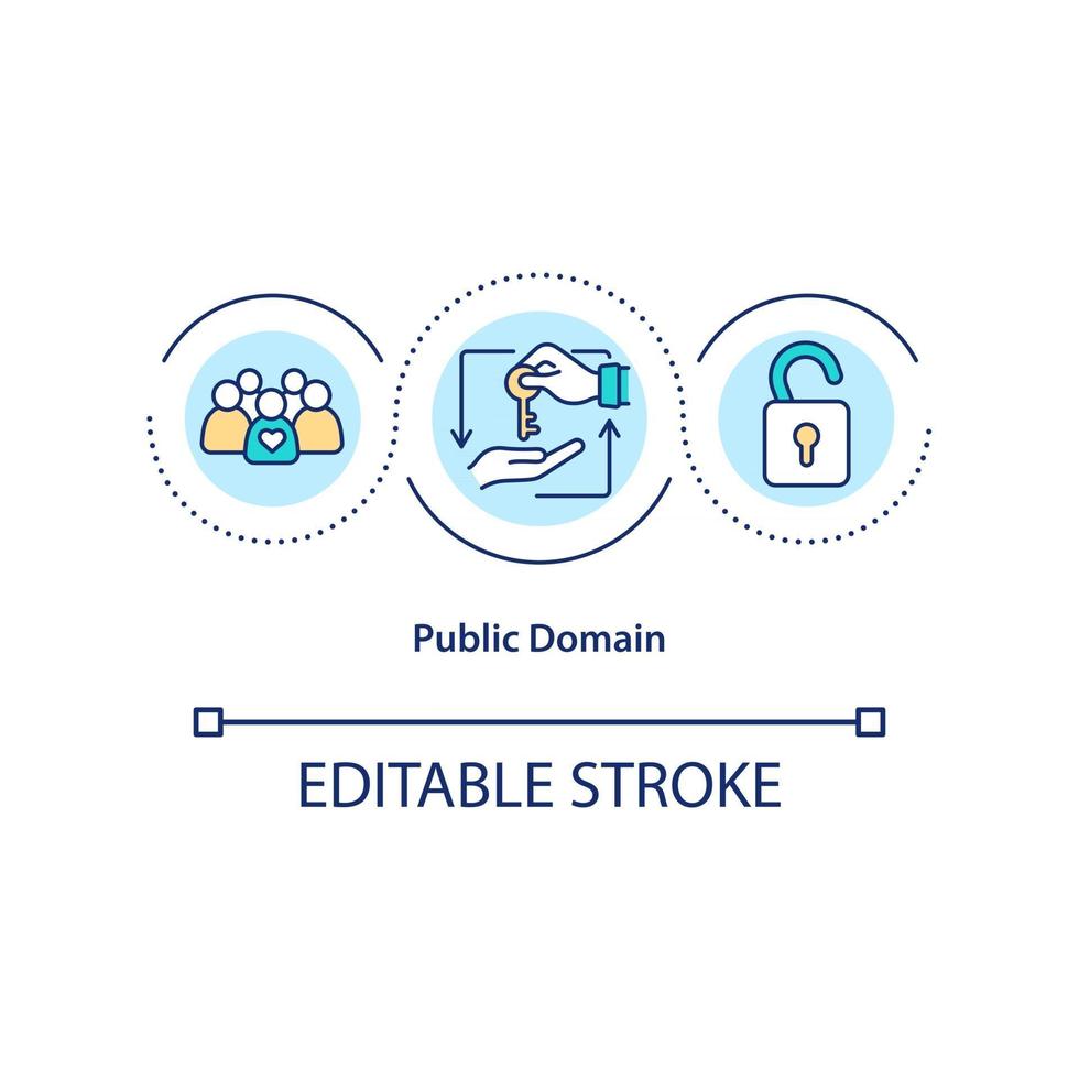 icône de concept de domaine public vecteur