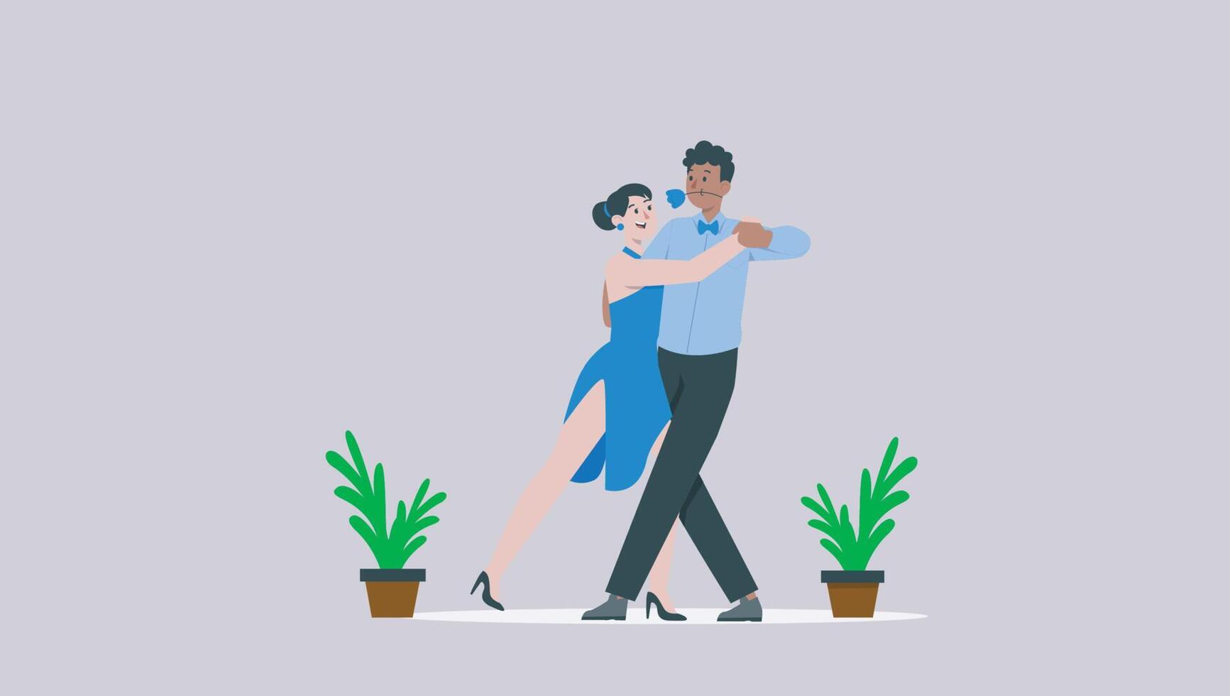 illustration de danse en couple vecteur