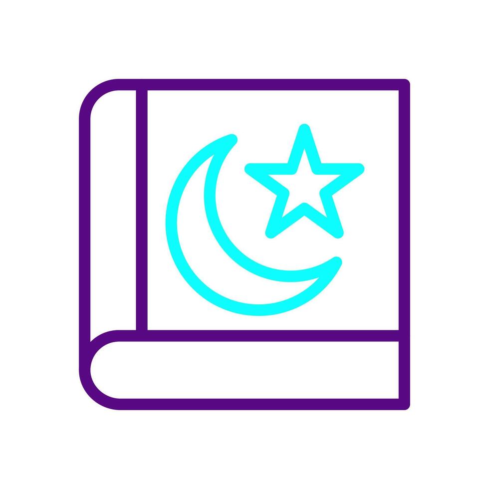 coran icône bicolore violet bleu Couleur Ramadan symbole illustration parfait. vecteur