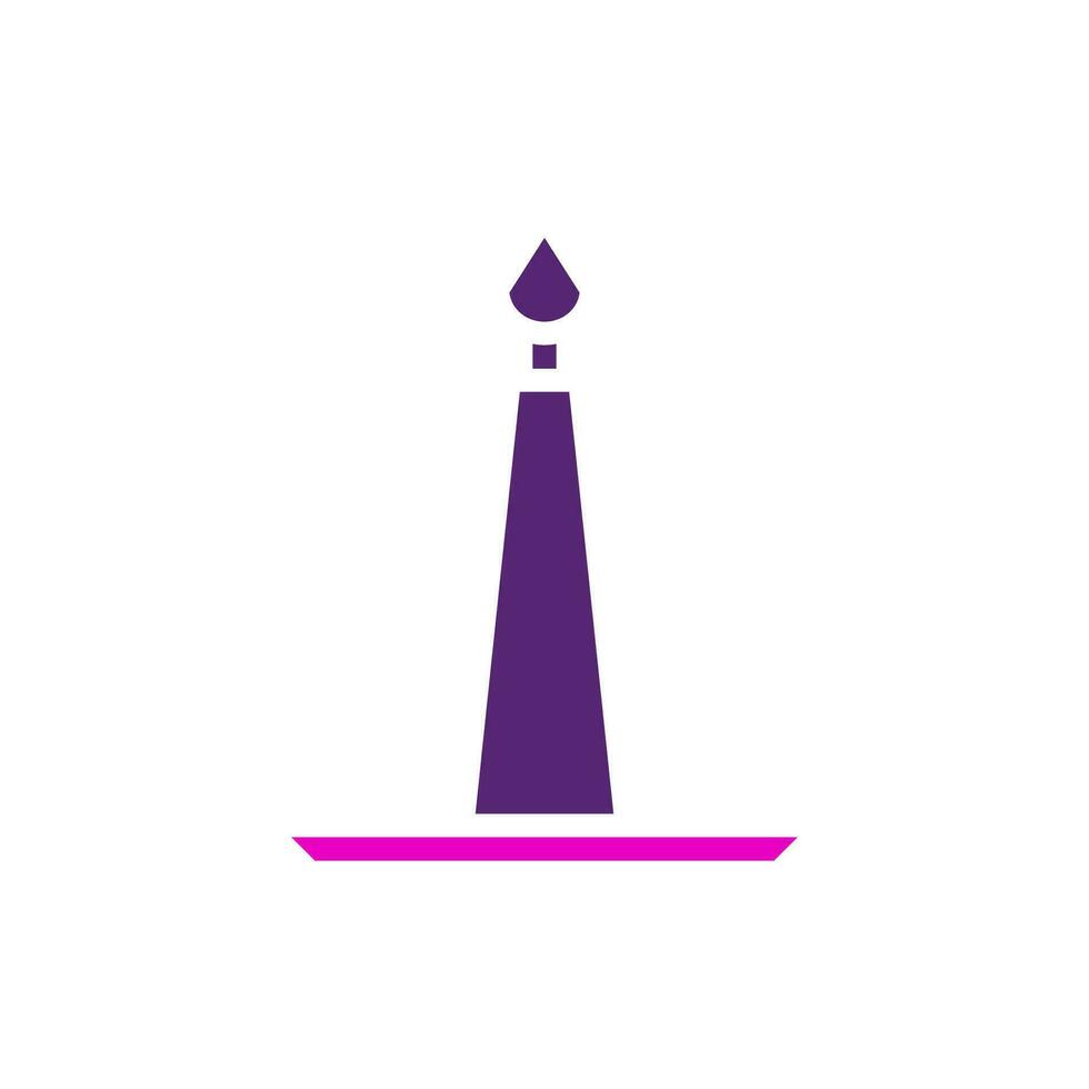 bougie icône solide violet rose Couleur chinois Nouveau année symbole parfait. vecteur