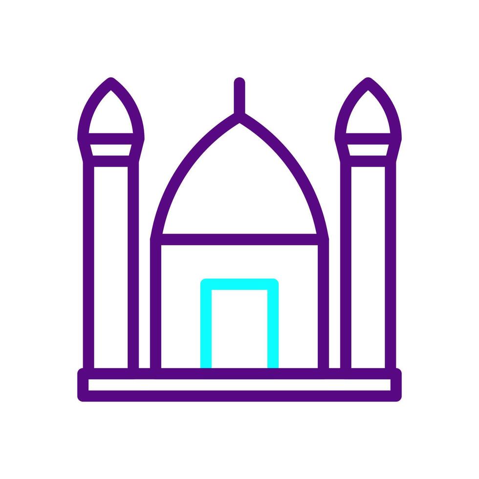 mosquée icône bicolore violet bleu Couleur Ramadan symbole illustration parfait. vecteur